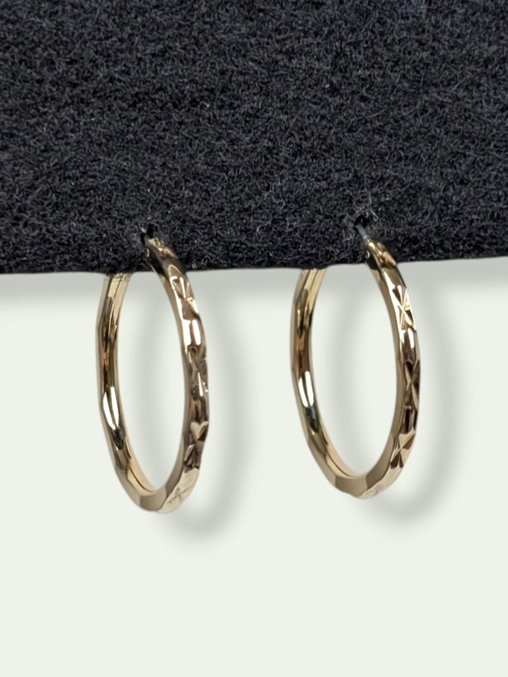 Smooth Textured Gold Tone Hoop Earrings